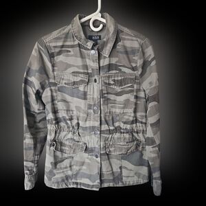 a.n.a Women's Green Camouflage Utility Jacket Suze Medium